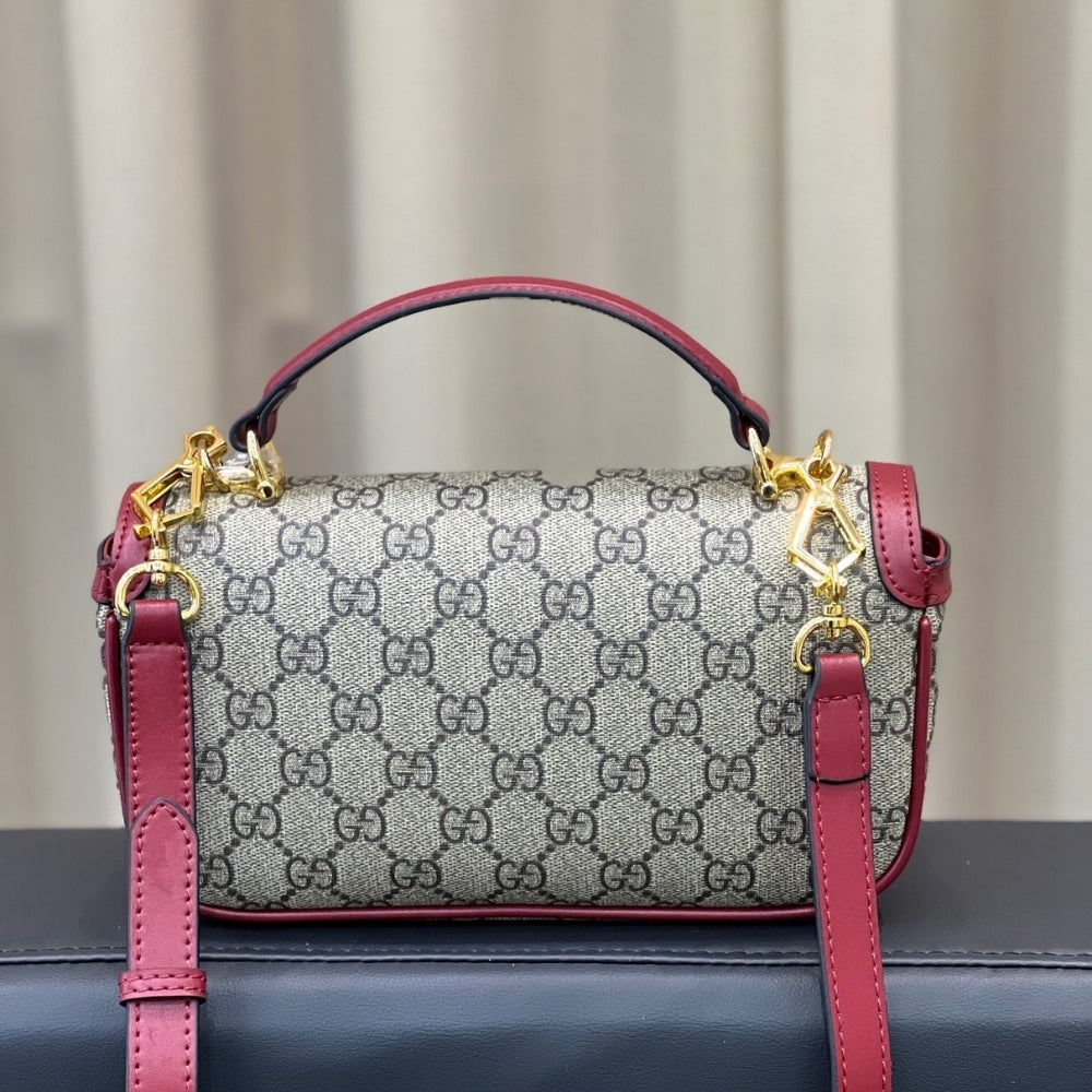 Gucci Horsebit 1955 Small Top Handle Bag Rosso Ancora Red ‎22Cm 815206 AAEC2 6207