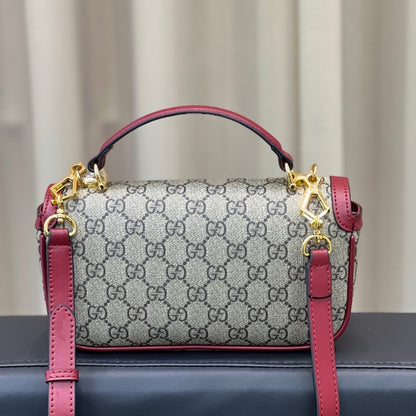 Gucci Horsebit 1955 Small Top Handle Bag Rosso Ancora Red ‎22Cm 815206 AAEC2 6207