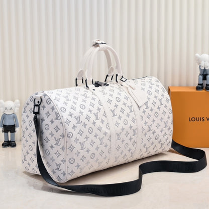 Louis Vuitton Keepall Bandoulière 50 White 50Cm M24954