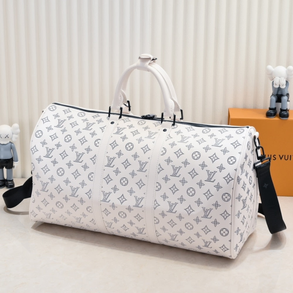 Louis Vuitton Keepall Bandoulière 50 White 50Cm M24954