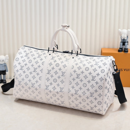 Louis Vuitton Keepall Bandoulière 50 White 50Cm M24954