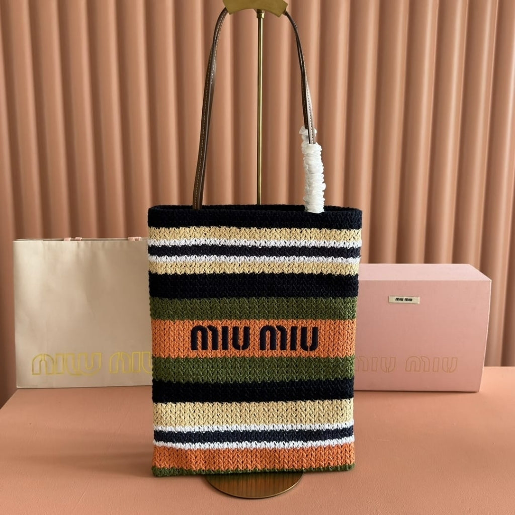 Miumiu Crochet Tote Bag Multicolor 38Cm