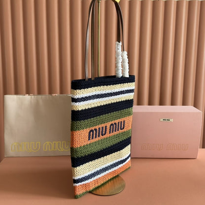 Miumiu Crochet Tote Bag Multicolor 38Cm