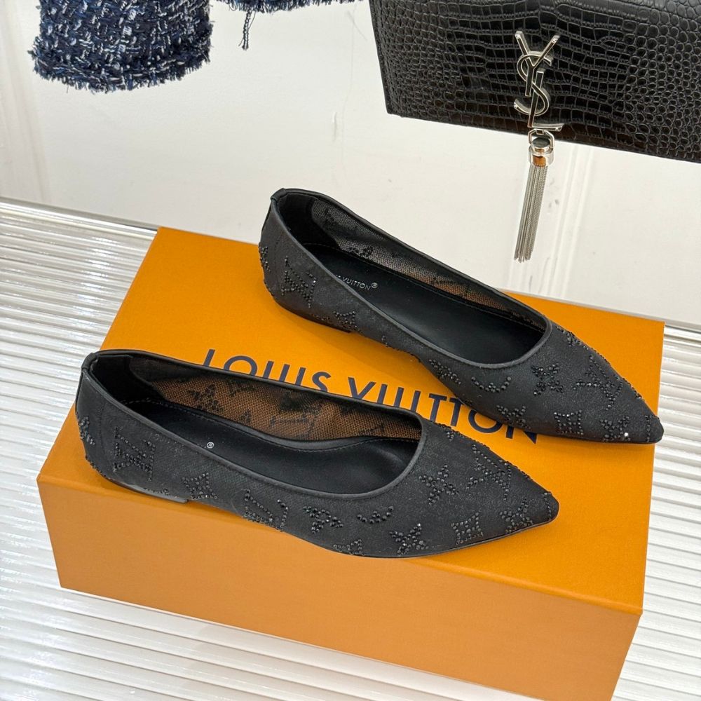 Louis Vuitton Gala Flat Ballerina Black 1AIDR8