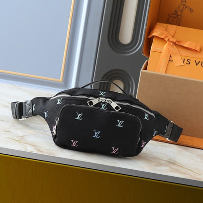 LOUIS VUITTON RUSH BUMBAG BLASON DENIM BLACK 30CM M13961