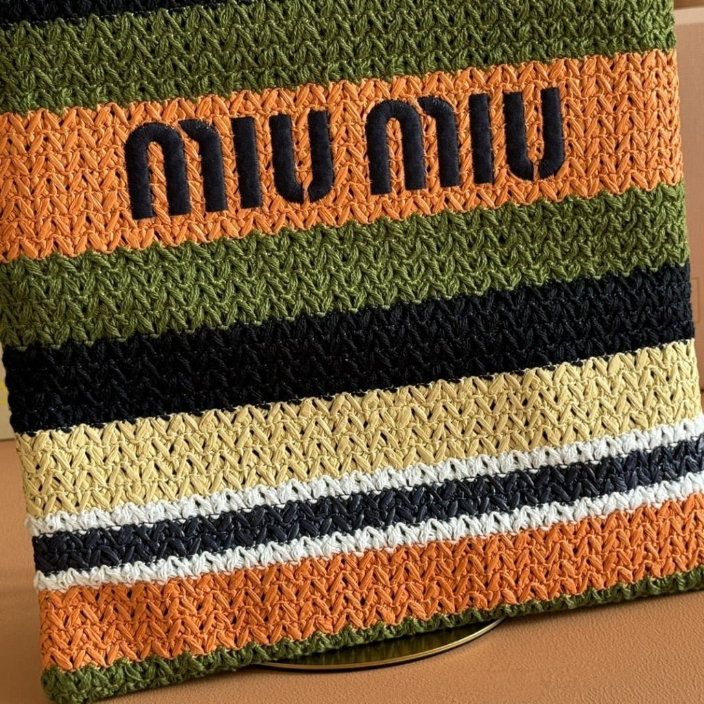 Miumiu Crochet Tote Bag Multicolor 38Cm