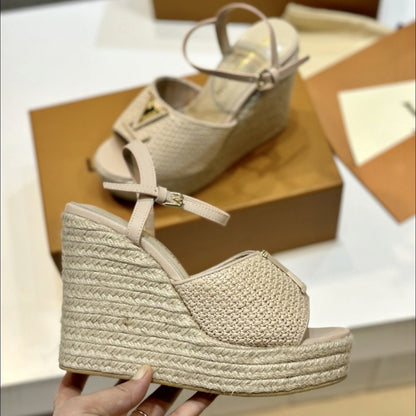 LOUIS VUITTON MARE WEDGE SANDALS NATURAL BEIGE 1AHLM0