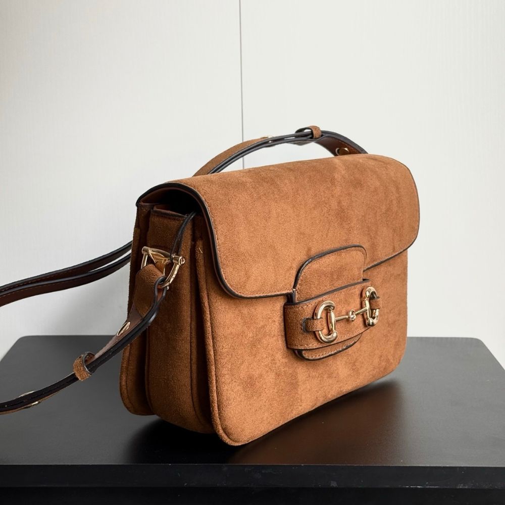 Gucci Horsebit 1955 Aura Small Shoulder Bag Brown 26Cm