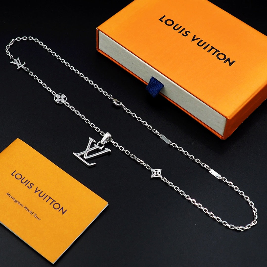 LOUIS VUITTON DIMENSION NECKLACE PENDANT SILVER M02747