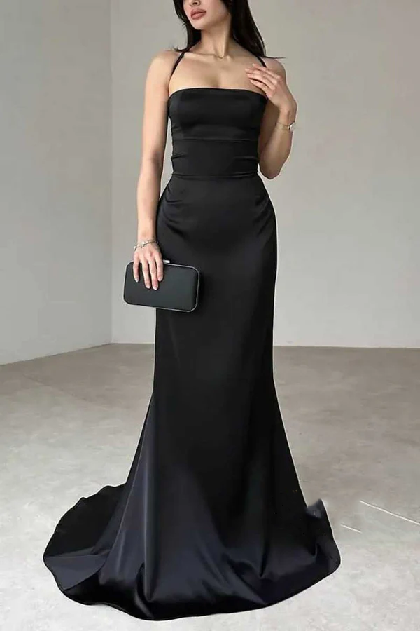 Minimalist speaker strapless party and ball evening dress