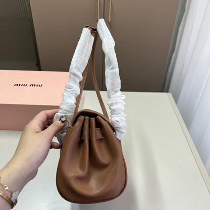 MIUMIU SHOULDER BAG BROWN 28CM