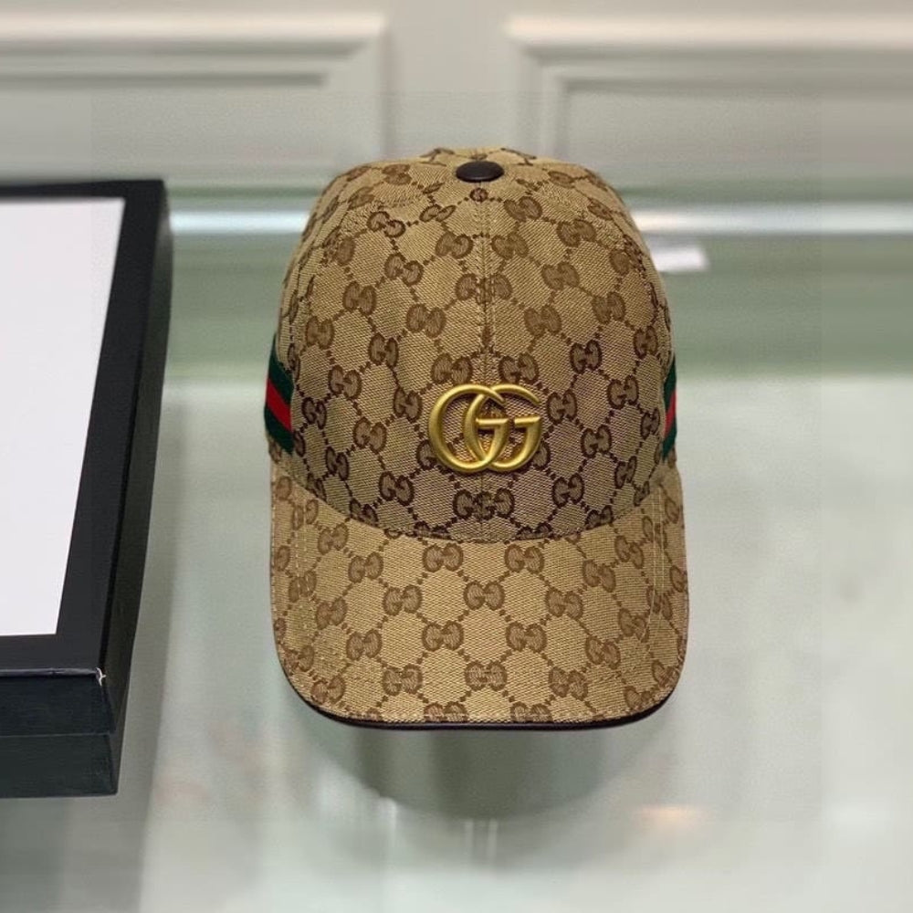 Gucci GG Canvas With Web Baseball Cap Brown