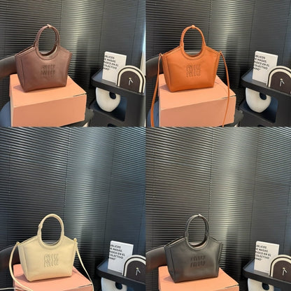 MIUMIU IVY LEATHER TOTE BAG WHITE 23CM