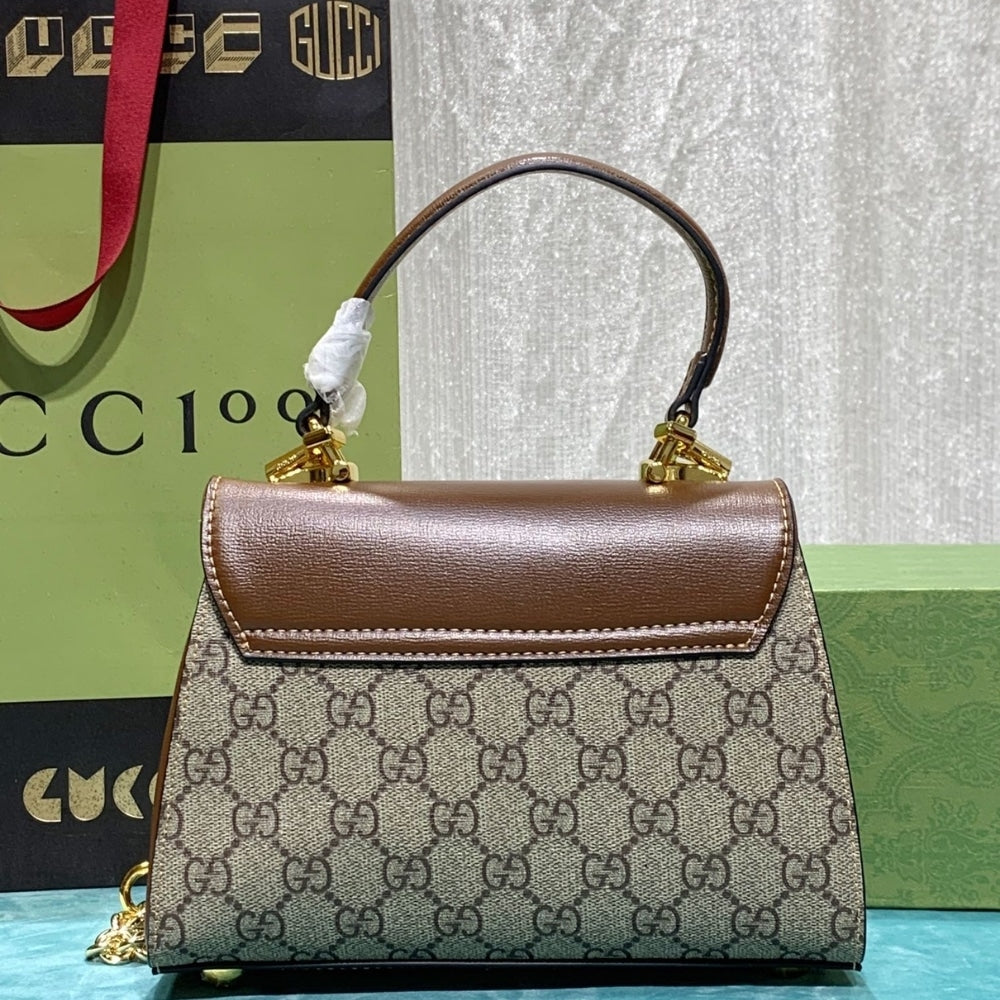 Gucci Horsebit 1955 Mini Top Handle Bag Light Brown 22Cm 703848 9AAAJ 8563