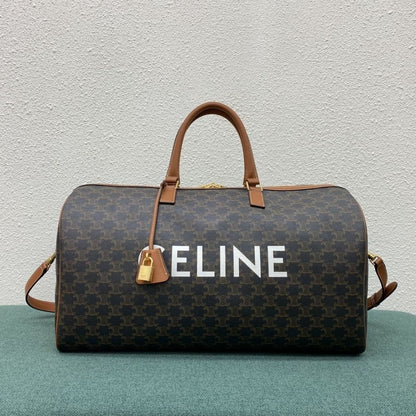 CELINE LARGE TRAVEL BAG IN TRIOMPHE CANVAS TAN 50CM 191472CYX 04LU