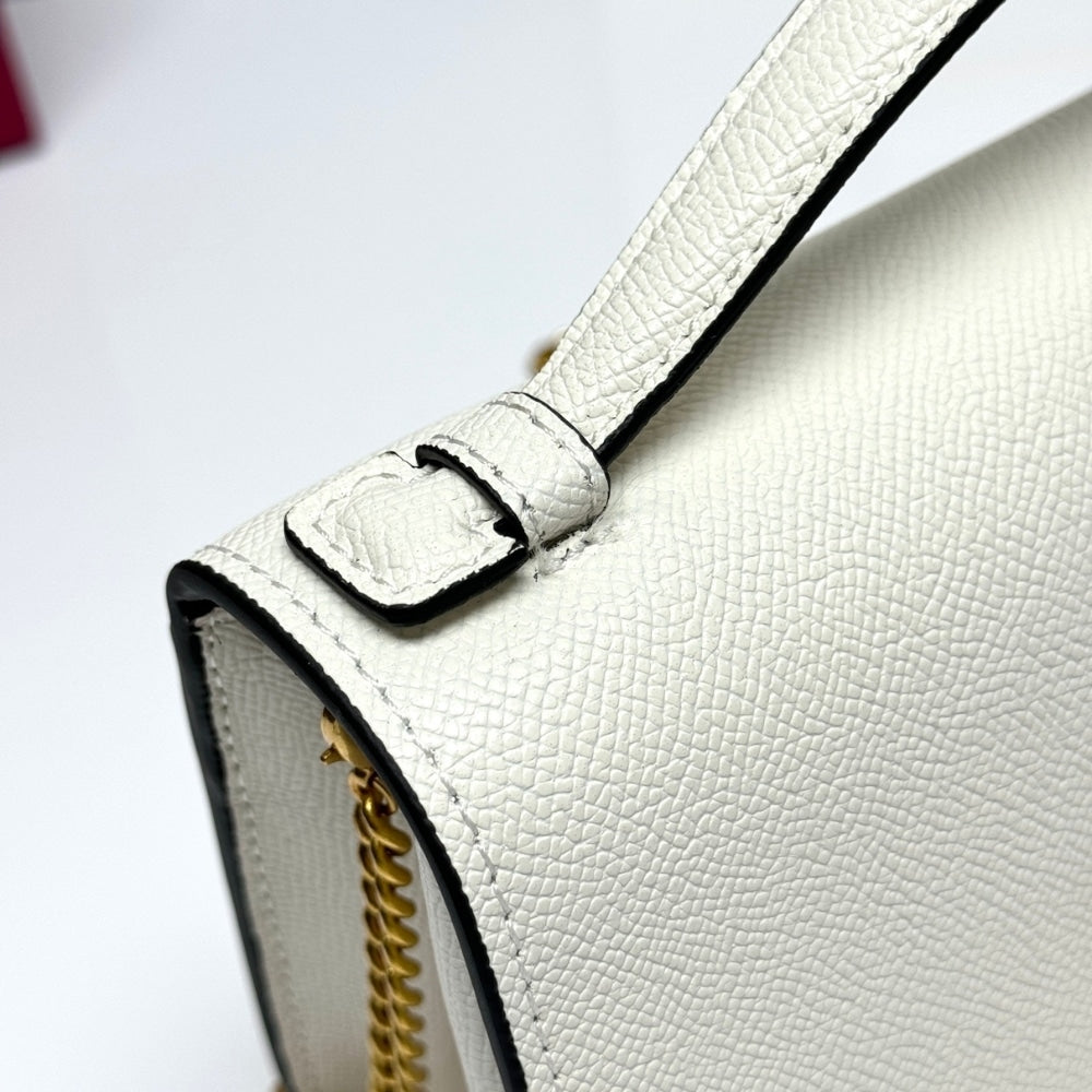 VALENTINO GARAVANI VLOGO SIGNATURE GRAINY WALLET WITH WHITE BLACK 22CM
