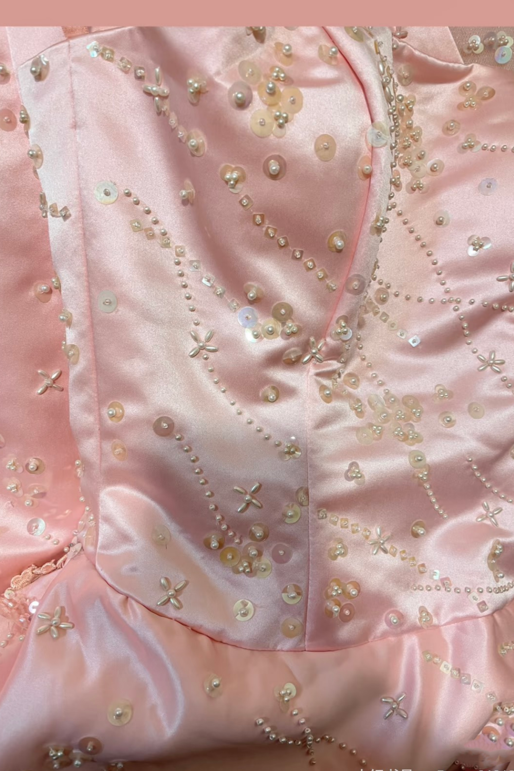 Gorgeous Full Body Bead Decoration Pink Beaded Elegant Long Satin Ball Gown Evening Dress Party Dress gh4466