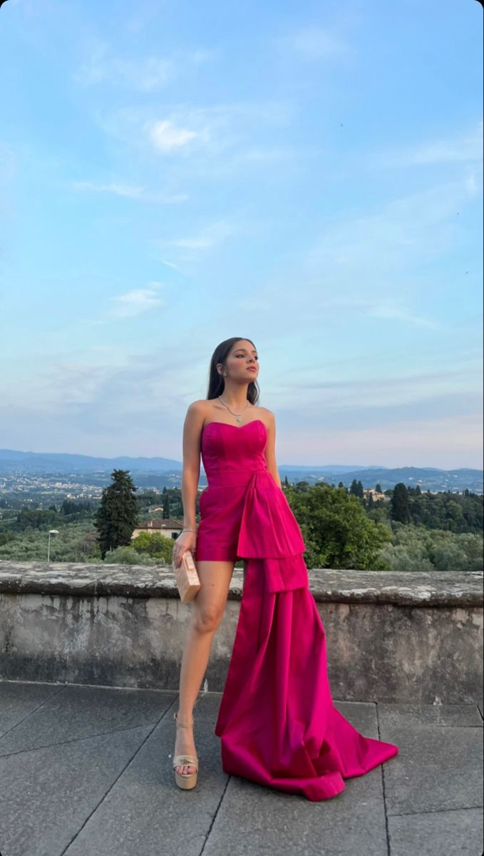 Pink Fashion Sweetheart Neck Long Short Prom Dress Evening Dress Party Dress gh3078