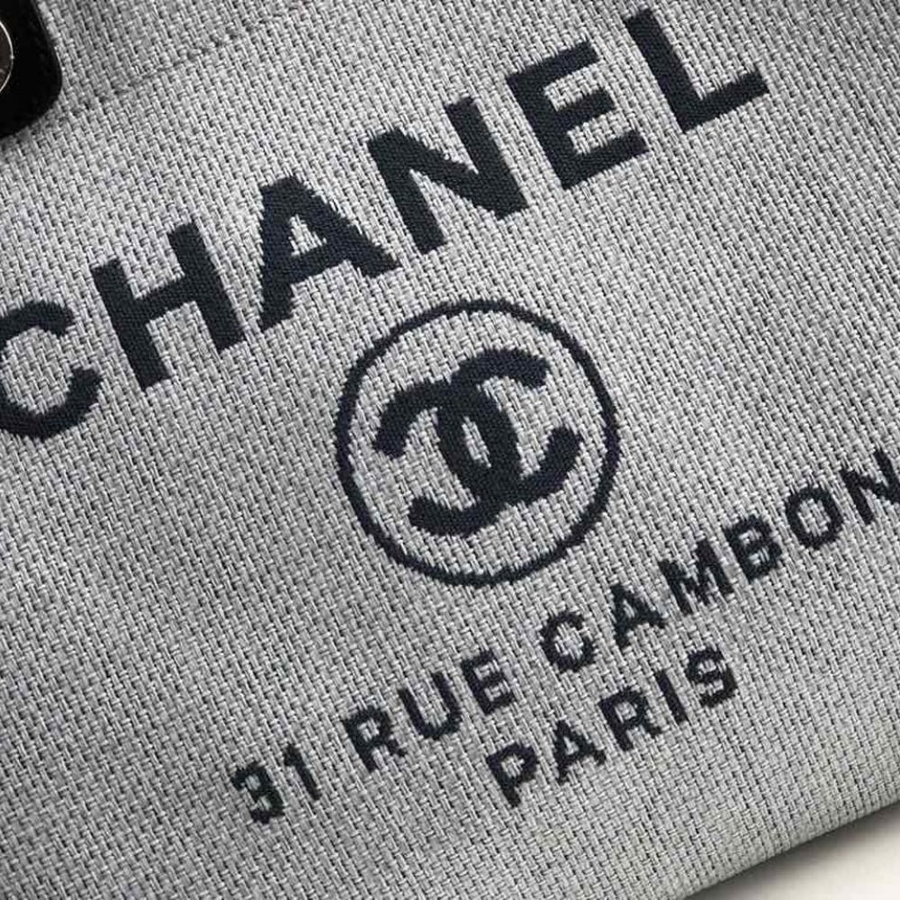 Chanel Deauville Tote White Gray 38cm A66941