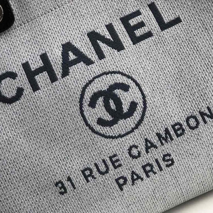 Chanel Deauville Tote White Gray 38cm A66941