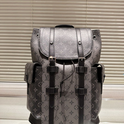 Louis Vuitton Christopher MM Monogram Eclipse Black And Grey 44Cm M45419
