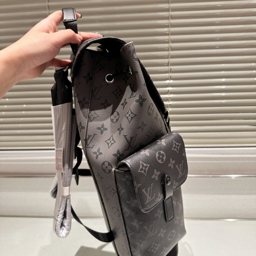 Louis Vuitton Christopher MM Monogram Eclipse Black And Grey 44Cm M45419