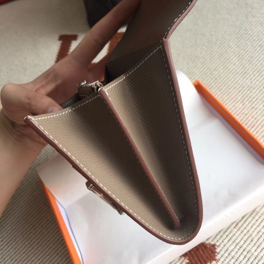 Hermes Constance Slim Wallet Etoupe 12Cm H082060CK18