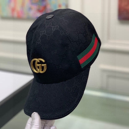 Gucci GG Canvas With Web Baseball Cap Black