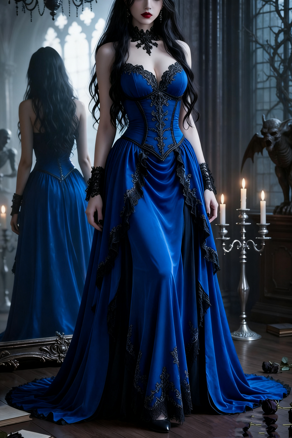 girlhomeshops-Purple Velvet Long Floor-Length Prom Dress With Train gh5942