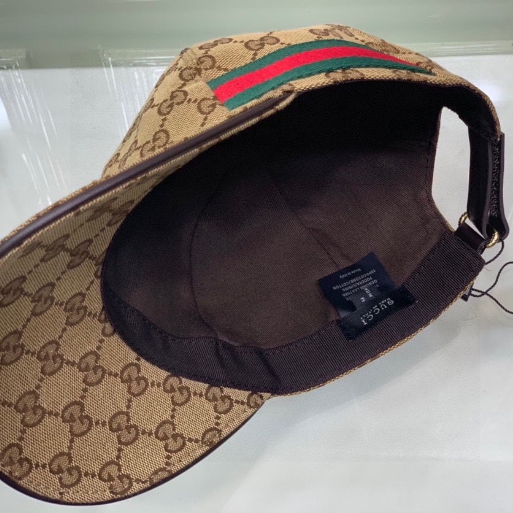 Gucci GG Canvas With Web Baseball Cap Brown
