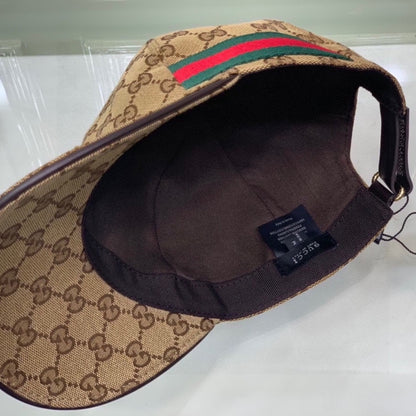Gucci GG Canvas With Web Baseball Cap Brown