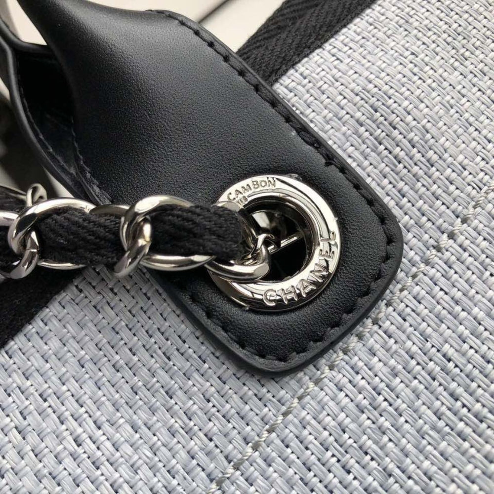 Chanel Deauville Tote White Gray 38cm A66941