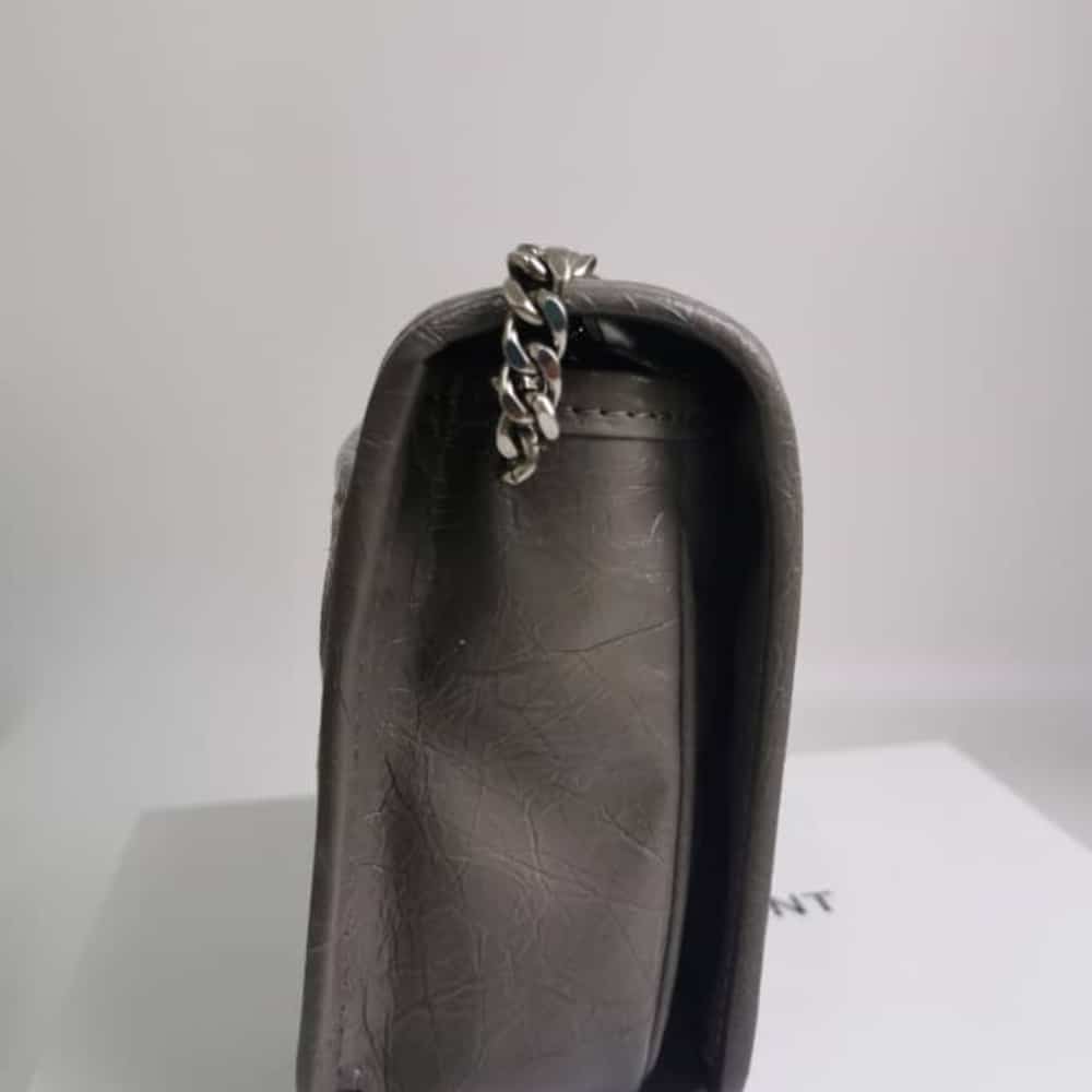 Saint Laurent Niki Vintage Leather Chain Wallet Beige 19Cm