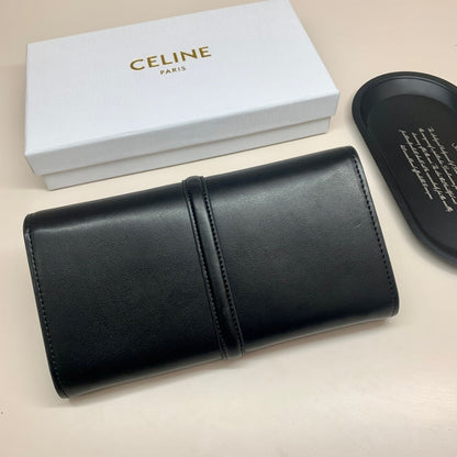 CELINE LARGE WALLET 16 IN SATINATED BLACK 19CM 10M033CQ7 38NO