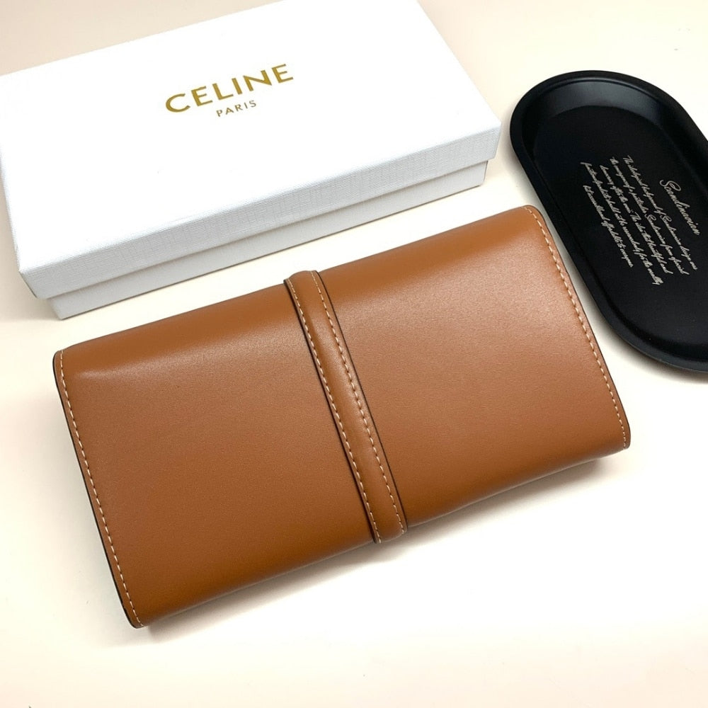 CELINE LARGE WALLET 16 IN SATINATED TAN 19CM 10M033CQ7 04LU