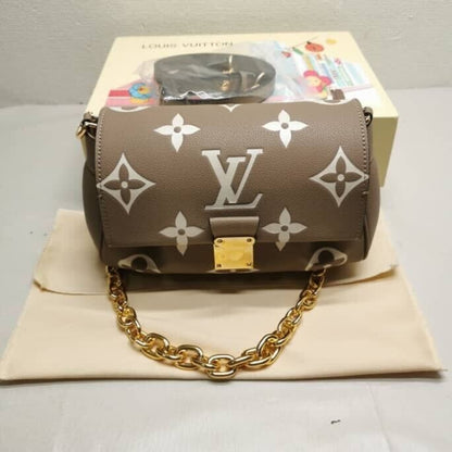 Louis Vuitton Favorite Bicolor Monogram Empreinte Leather Beige 24Cm M45836
