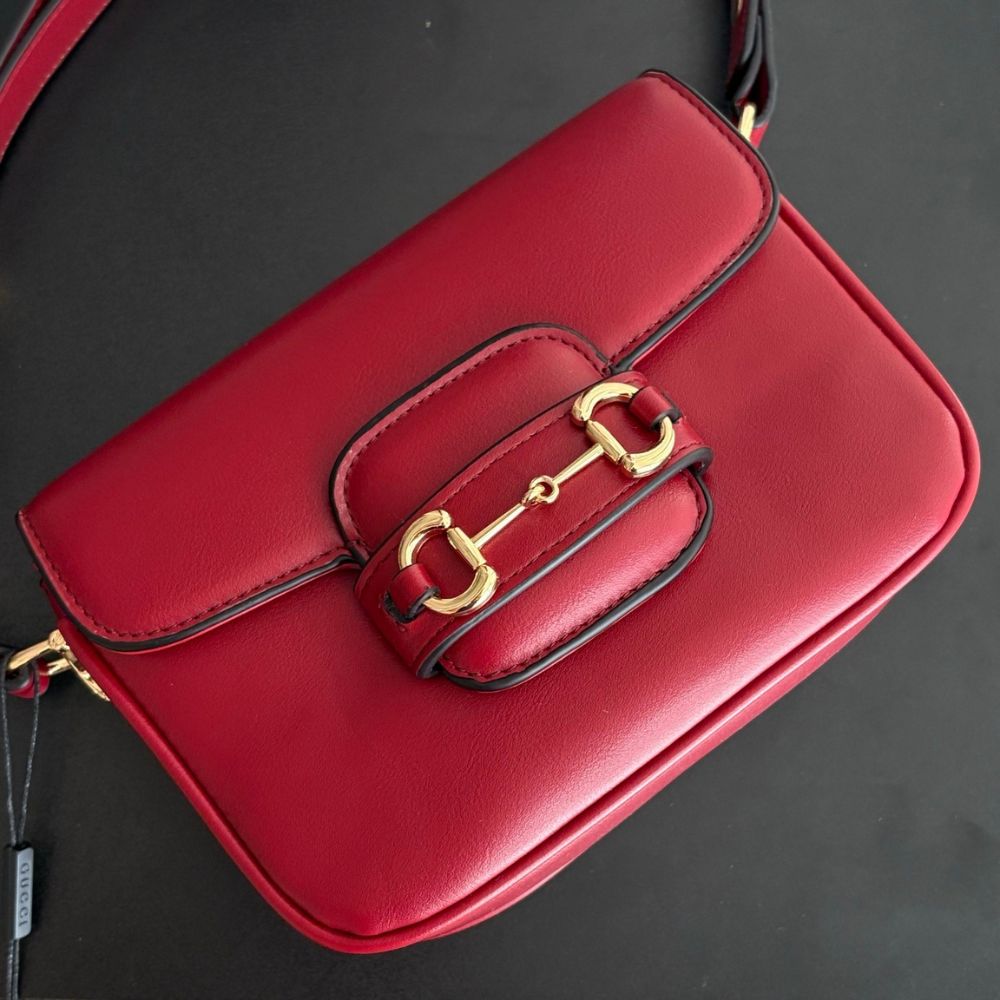 Gucci Horsebit 1955 Aura Mini Shoulder Bag Red 19Cm