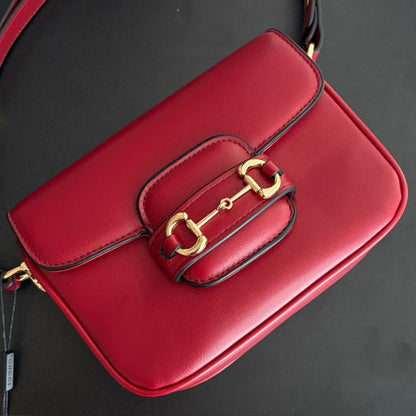 Gucci Horsebit 1955 Aura Mini Shoulder Bag Red 19Cm