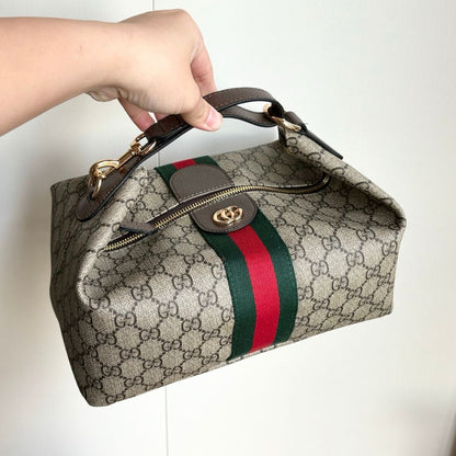 Gucci Vanity Medium Top Handle Bag Beige And Ebony 27Cm ‎