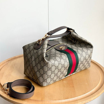 Gucci Vanity Medium Top Handle Bag Beige And Ebony 27Cm ‎