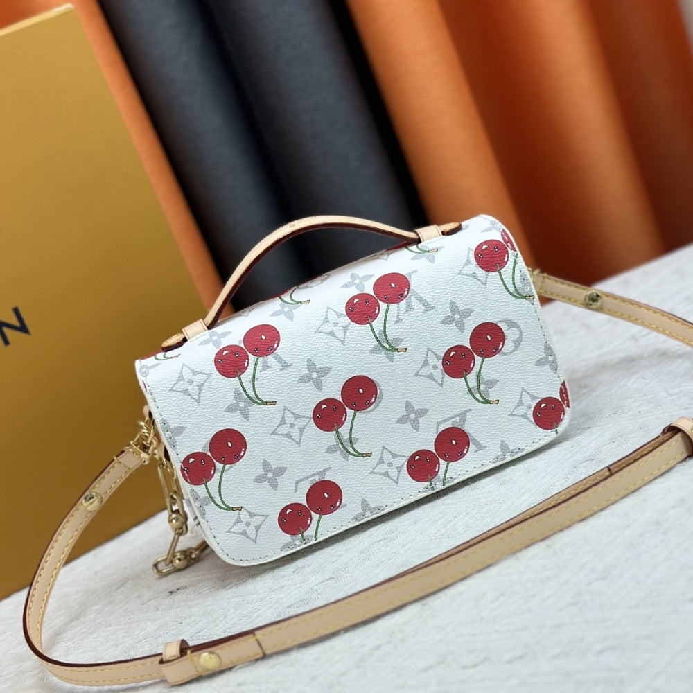 Louis Vuitton X Murakami Pochette Métis East West Monogram Cherry White 21Cm M14231