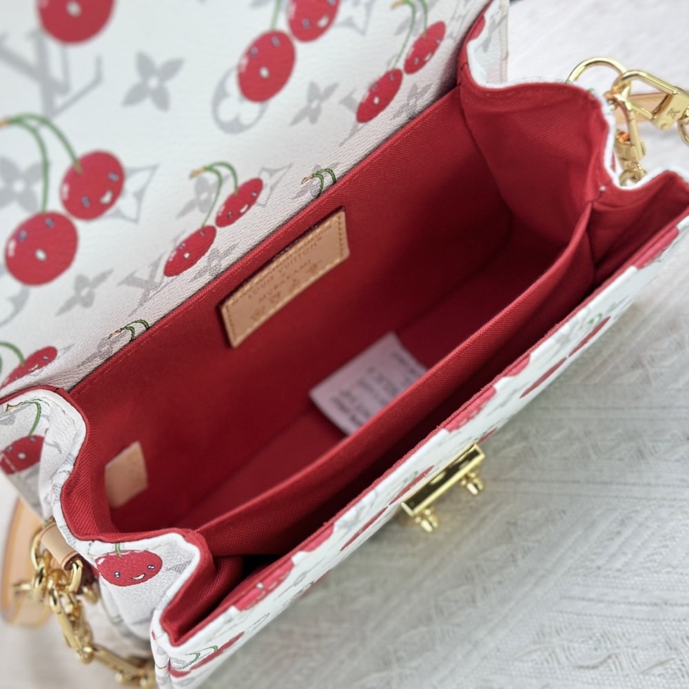 Louis Vuitton X Murakami Pochette Métis East West Monogram Cherry White 21Cm M14231