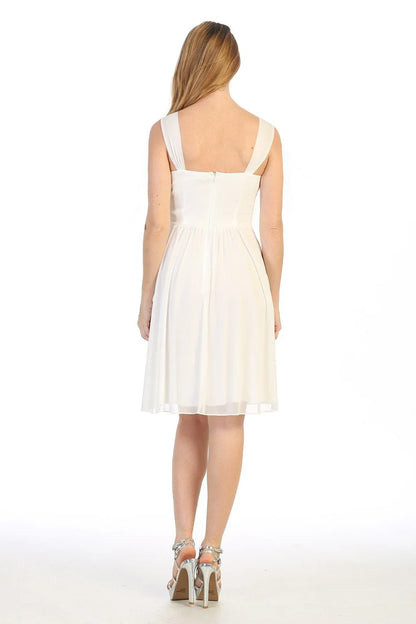 Ruffless sleeveless chiffon Homecoming Dresses