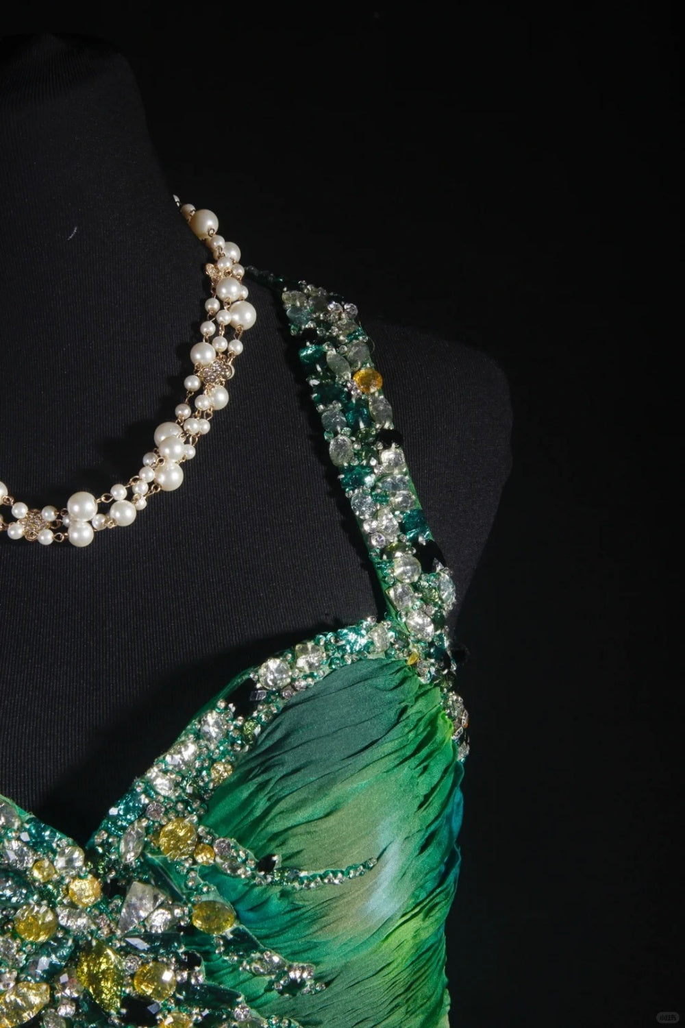 Green Gradient Exquisite Bead Decoration Long Formal Dress gh6768