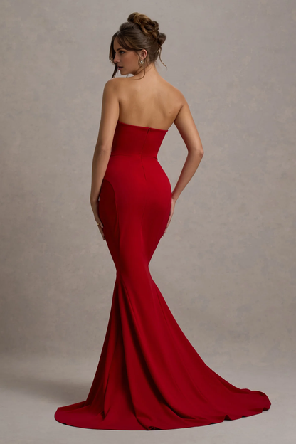 Mermaid strapless strapless backless and floor length evening dress - Dress