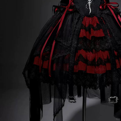 Girlhomeshops-Black red beaded tulle lace short homecoming dress birthday dress gh5347