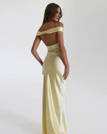 Light Yellow Sweetheart Off Shoulder Ball Dress