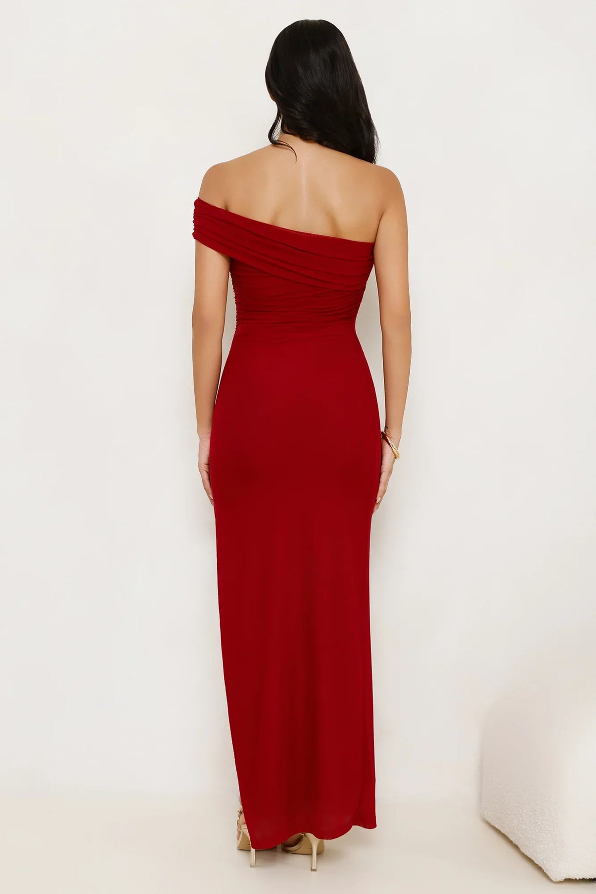 One shoulder backless side slit long style Prom dress