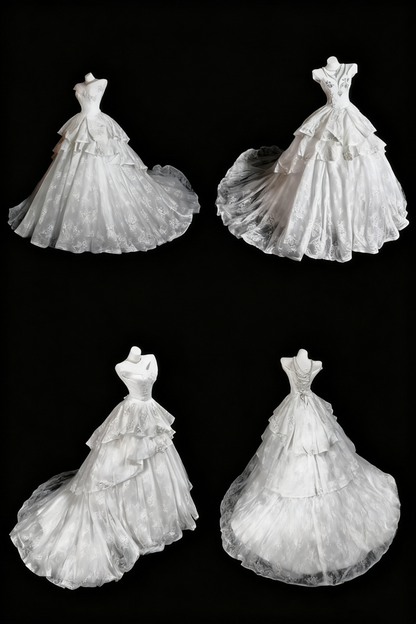 girlhomeshops-White, Gorgeous, And Exquisite Lace Long Wedding Dress gh6281