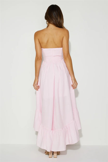 A-line off shoulder collar strapless backless long Prom dress